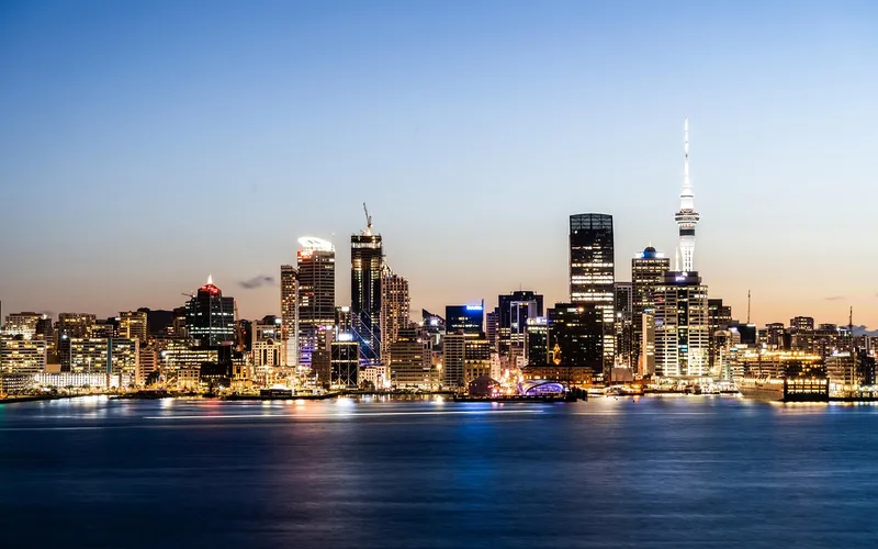 New zealand auckland night cityscape street